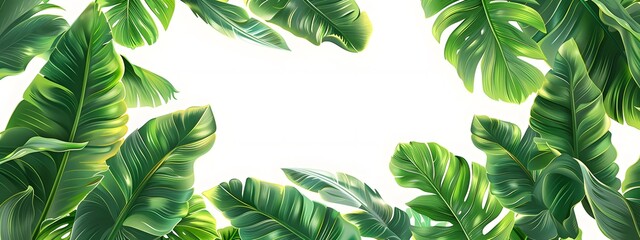 Vibrant Tropical Green Leaves. Nature and Botanical concept
