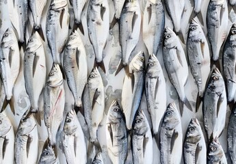 Obraz premium Silver Fish with Red Tails on White Background