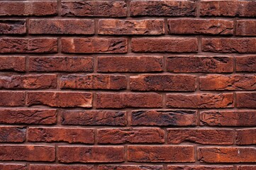 National Brick Day, National Couples Day, International Friendship Day Concept. Abstract Weathered Texture of Stained Red, Yellow Brick Wall Background Retro Color Architecture Wallpaper