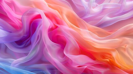 Fototapeta premium Ethereal Watercolor Swirls Mimicking Lustrous Fabric in Pastel Colors
