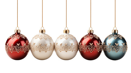 Obraz premium Christmas Ornament balls transparent background.