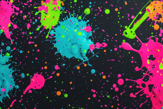 Neon Paint Splatter Backgrounds