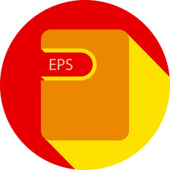EPS File icon black shadow with rounded corners in circular shape