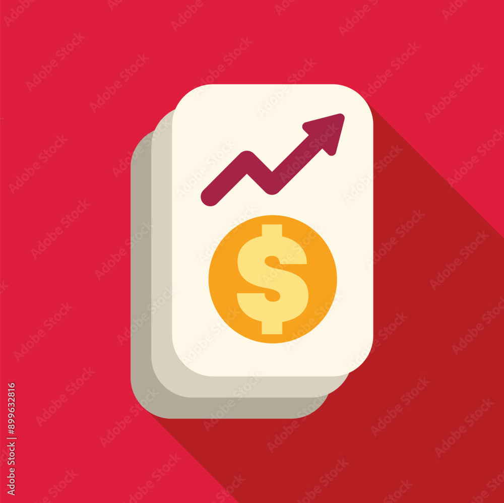 Poster document displaying an upward trending arrow over a dollar sign representing positive financial resu