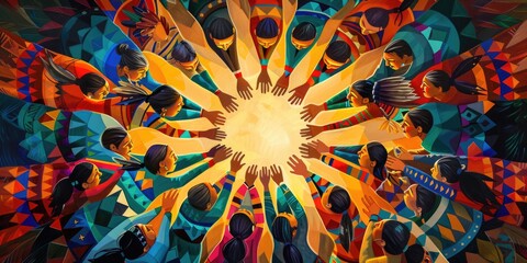 Harmonious Native American Prayer Circle Embracing Unity and Spirituality