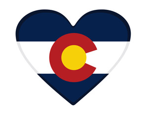 Colorado flag heart shaped. vector