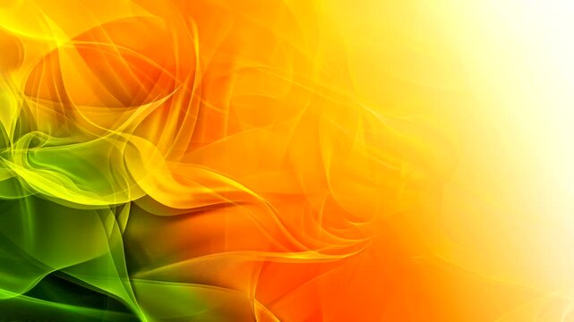 Abstract background with yellow, orange, and green wavy lines.