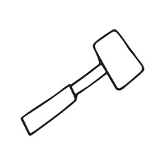 axe. saw. a hammer. blade. the tool. vector. doodle