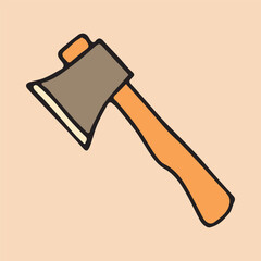 axe. saw. a hammer. blade. the tool. vector. doodle