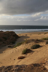 Spiaggia di fuerteventura al tramonto