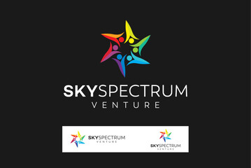 Sky spectrum ventures logo design royalty free image vector business template 