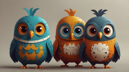 Fototapeta premium Ai Generative's adorable cartoon nightingale figure