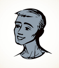 Smile man face. Vector drawing