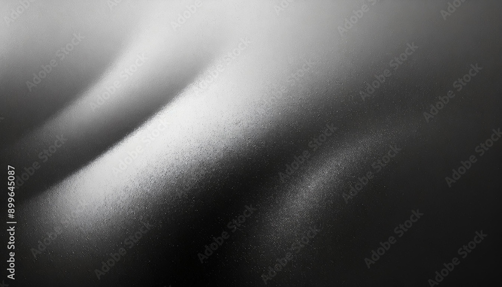 Fototapete monochrome abstract. white brushstroke cutting through a dark gradient background with speckled text