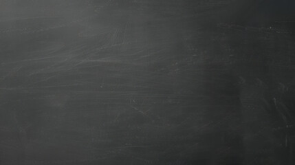 Empty black chalkboard with visible chalk marks, perfect for background or educational concepts. High-resolution texture.