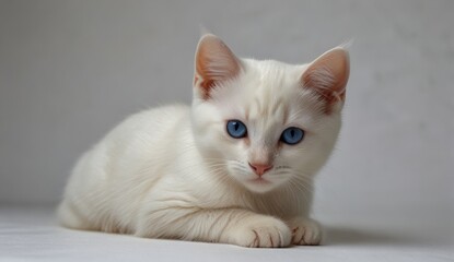 Charming White Kitten Portrait