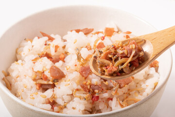 カリカリ梅　しらすご飯