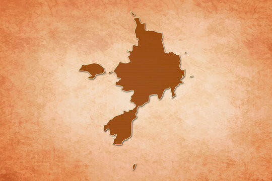 Sark Map. Sark Map with federal states in A vintage Color Texture Background