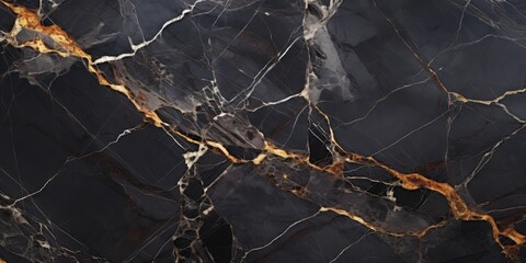 Black Marble with Golden Veins