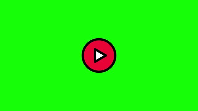 Play and pause icon animation, Animated play and pause button, 4K video, with green screen