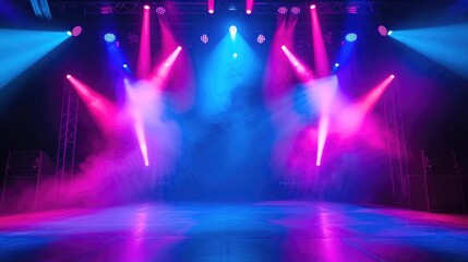 Energetic Stage Set with Bright Neon Colors