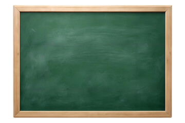 Green school chalkboard isolated on white transparent background, png element clipart. Classroom blackboard,