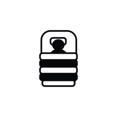 Fototapeta premium sleeping bag vector type icon
