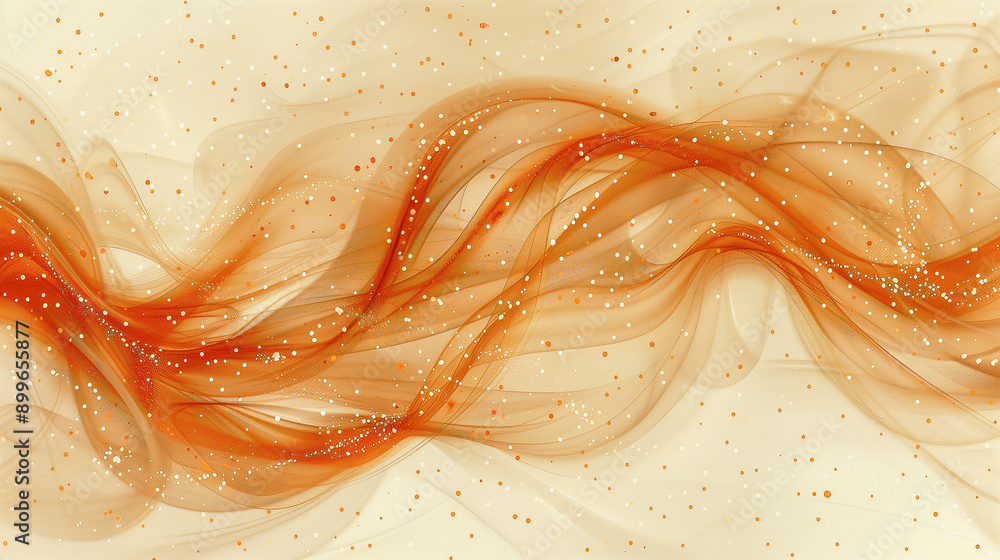 Aufkleber abstract flowing orange and white wave with sparkles..