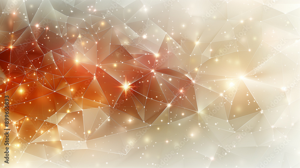 Poster Abstract Geometric Background with Glowing Lights..