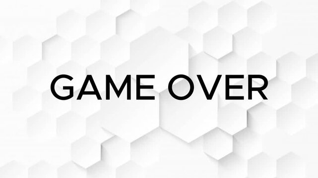 Game over loop of Game over Screen vedio on white background