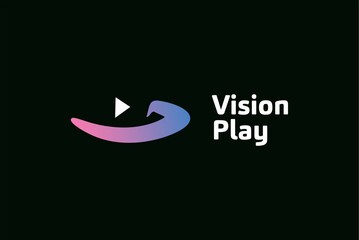 Vision play communication logo design royalty free image vector business template 