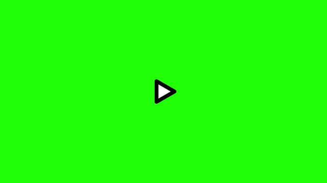 Play and pause icon animation, Animated play and pause button, 4K video, with green screen