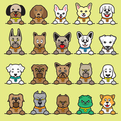 adorable dogs collection.  vector illustration