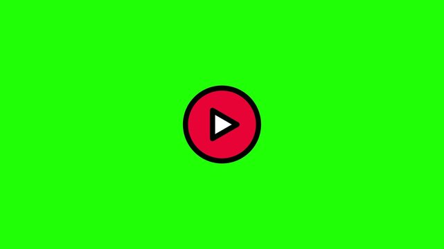 Play and pause icon animation, Animated play and pause button, 4K video, with green screen