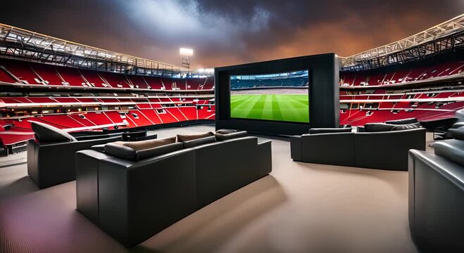VIP box in a football stadium.