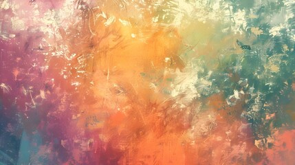 Fototapeta premium Abstract close-up view of a multicolored painting, showcasing vibrant orange and yellow hues with dynamic brushstrokes and texture.