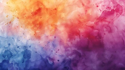 Obraz premium An abstract watercolor texture blending hues of pink, orange, and blue in a soft, dreamy diffusion.