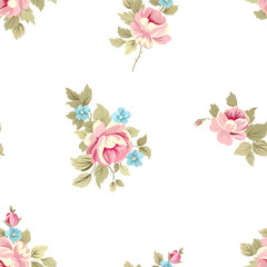 Vector pattern with roses. Floral pattern. Delicate, gentle background. For printing on fabric, paper, textile