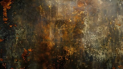 A detailed view of a rusty metal texture, showcasing an intricate mix of orange rust and brown oxidation that highlights the effects of natural weathering on metal.