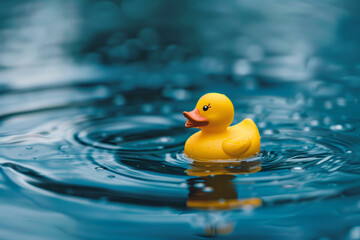 Rubber duck floating on water