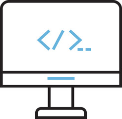 Desktop and Coding Line Icon