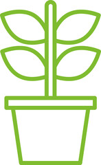 Plant Pot Line Icon Illustration