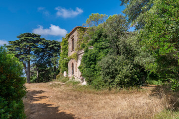The ruins of the ancient Casa del Polacco or Villa Belvedere, San Giuliano Terme, Italy
