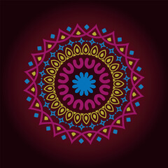 Colorful mandala design abstract floral pattern
