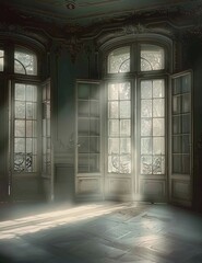 Sunlight Streaming Through Vintage Doors