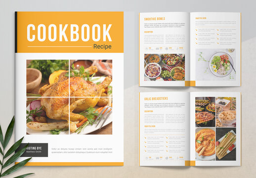 Recipe Cookbook with Orange Accents