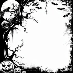 A Halloween themed background with bats and pumpkins