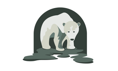 A digital illustration of a bear .