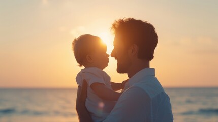 Happy father and son happy moment together, Father's day.