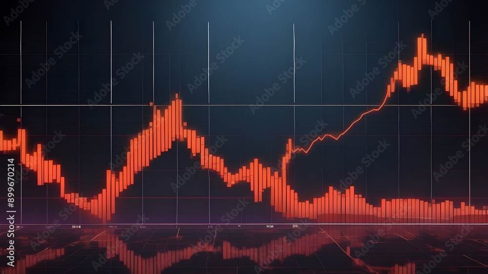 Poster a banner that represents the decline in asset values during a negative trend in the stock or cryptoc